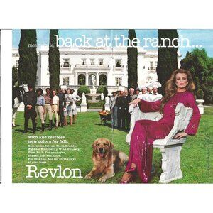 Back on the Ranch Revlon makeup AD1980s Vintage Print Ad 2 PAGE 11 inch